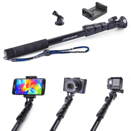 XCSOURCE Seflie-Stick mit Halterungen für Smartphones, GoPros und Kameras